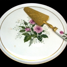 מגש וכף לעוגה עשויים פורצלן (2X)