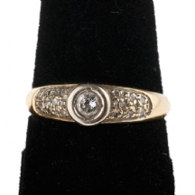 טבעת זהב ישנה משובצת יהלומים  (2646)