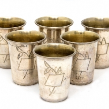 סט של 6 כוסיות כסף ישנות