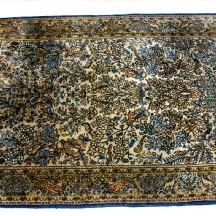 שטיח קשאן פרסי ישן בגוון ירוק