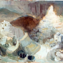 'הרי ירושלים' - מרדכי אריאלי (1993 - 1909) גואש על נייר