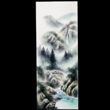 'נוף טבע' - ציור מגילה יפני ישן