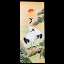 'שני עגורים' - ציור מגילה יפני ישן