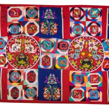 שמיכת טלאים אמריקאית ישנה מסוג 'quilt'