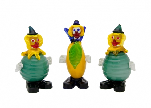 לוט של שלושה פסלי זכוכית מורנו (X3)