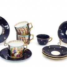 לוט של ספלים ותחתיות מחרסינה