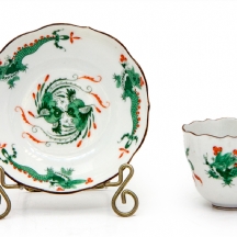 ספלון ותחתית פורצלן מתוצרת 'מייסן' (X2)