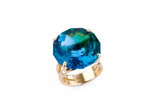 טבעת מרשימה משובצת אבן 'Paraiba Tourmaline'