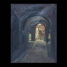 'רחוב אירופאי' - ציור אירופאי ישן