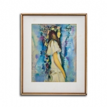 יהודה ורדי - 'נערה עטורת פרחים בפרופיל'