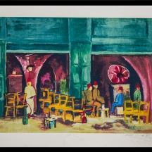 ציונה ת'גר - 'בית קפה', ליטוגרפיה