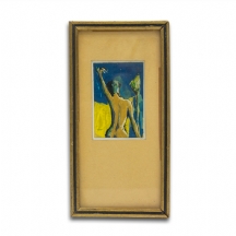 'גבר ערום מרים את ידו'