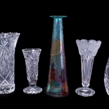 לוט של חמישה כלי קריסטל וזכוכית (X5)