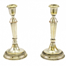 זוג פמוטי פליז מצופים כסף (X2)