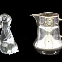 לוט של כד פיוטר לחלב ופסלון זכוכית (X2)