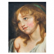 'ראש נערה' - ציור אירופאי עתיק, מהמאה ה-19