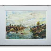 'נוף נהר ועצים'