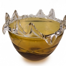 קערת זכוכית מנופחת בעבודת יד אמן