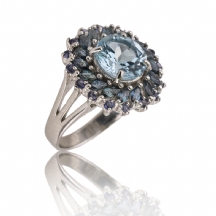 טבעת כסף אבני חן