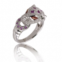 טבעת כסף משובצת אבני חן