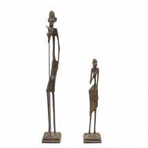 לוט של שני פסלוני מתכת אפריקאים (X2)