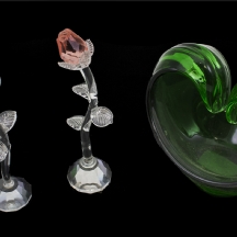 לוט של 3 פריטי זכוכית דקורטיביים