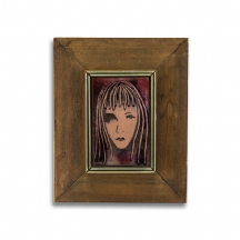'ראש אישה' - ציור אמייל ישן