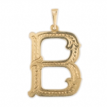 תליון זהב גדול בצורת האות 'B'