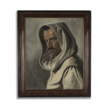 'נזיר בגלימה לבנה' - ציור עתיק
