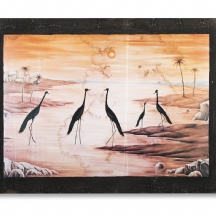 'ציפורים במדבר', הדפס על עץ