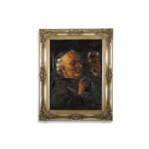 'גבר שותה יין' - ציור אירופאי