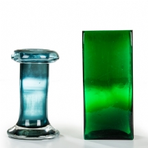 לוט של שני פריטי זכוכית דקורטיביים (X2)