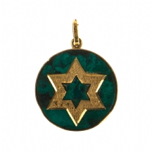 תליון זהב משובץ אבן אילת