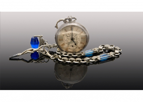 שעון כיס עתיק בעל מנגנון שרשרת של חברת 'VERJE FUSEE'   (658)