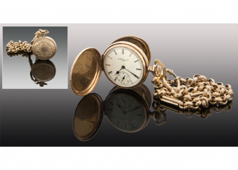 שעון כיס ישן, מתוצרת 'ELGIN' ארה"ב   (659)