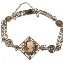 צמיד כסף משובץ קמיאו