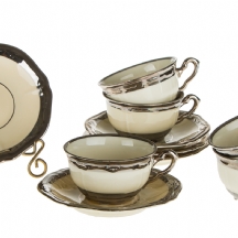 ספלוני מוקה גרמנים עתיקים (בוואריה) מעוטרים כסף