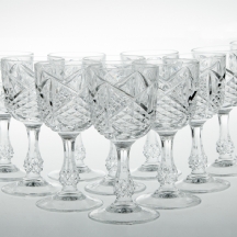 סט של 12 גביעי קריסטל