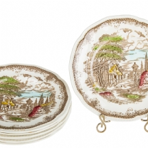 סט של שש צלחות עוגה אנגליות