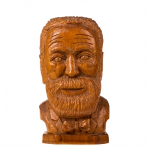 פסל עץ בדמות ראשו של תיאודור הרצל