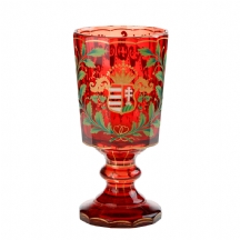 גביע בוהמי עתיק מתקופת 'בידרמייר' (Biedermeier )