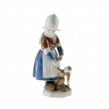 פסלון פורצלן  גרמני בדמות ילדה הולנדית ובובה, מתוצרת 'רוזנטל' (Rosenthal)