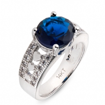 טבעת משובצת אבן כחולה