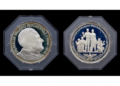 מדליית כסף 'The Franklin D. Roosevelt Coin Medal',