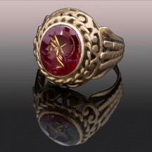 טבעת זהב משובצת אבן רובי-לייט   (3104)