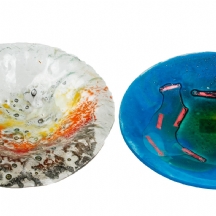 לוט של שני פריטי זכוכית דקורטיביים (X2)