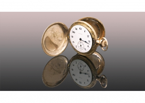 שעון כיס עתיק מצופה זהב   (2256)
