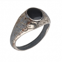 טבעת כסף אבן אוניקס