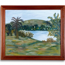 'נוף אגם' - ציור ישן