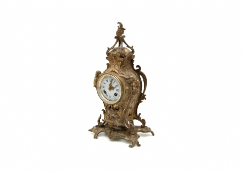 שעון ברונזה צרפתי עתיק מעוטר מלאכים